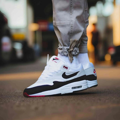 Nike Air Max 1 '86 in dark blue and red.