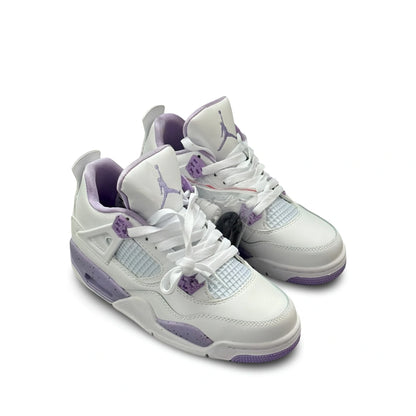 Air Jordan 4 Retro "White Purple Oreo" - Women's Sneakers