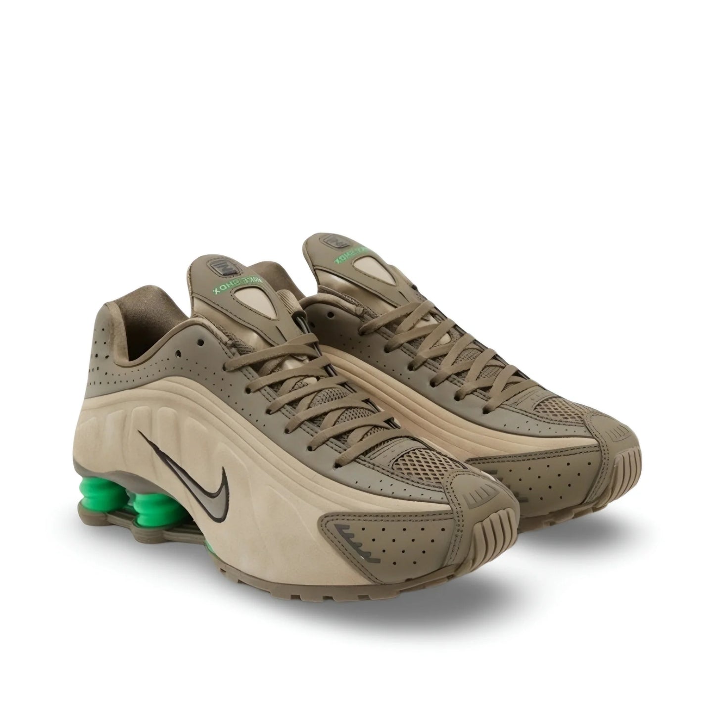 Nike Shox R4 Olive Khaki Green - Men's Premium Cushion Sneakers