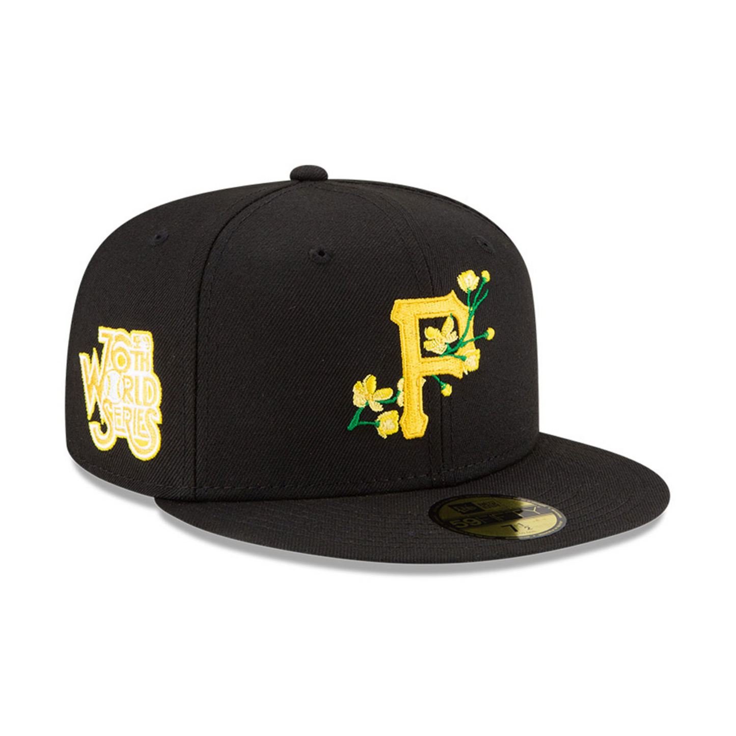 Pittsburgh Pirates MLB Side Patch Bloom Black 59FIFTY Fitted Cap
